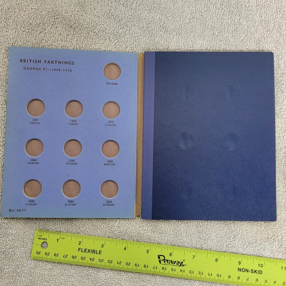 Whitman Great Britain Farthings Coin Folder No 9677 Collection 1937 to 1956 Blue